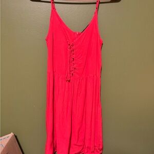 Forever21 Red lace up mini dress